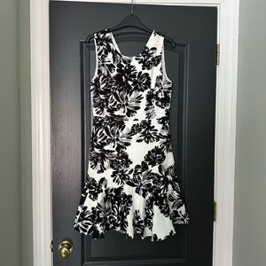 Rebecca Taylor Black and White Fit and Flare Mini Dress | Size 6